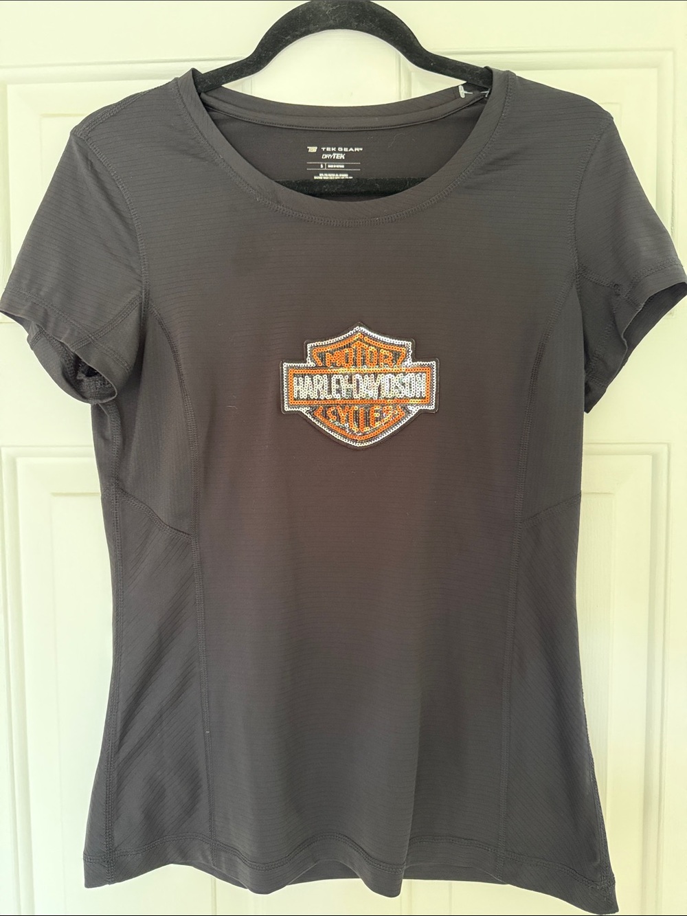 Harley-Davidson Black Short Sleeve Women Shirt w/sequence Harley Logo - Small